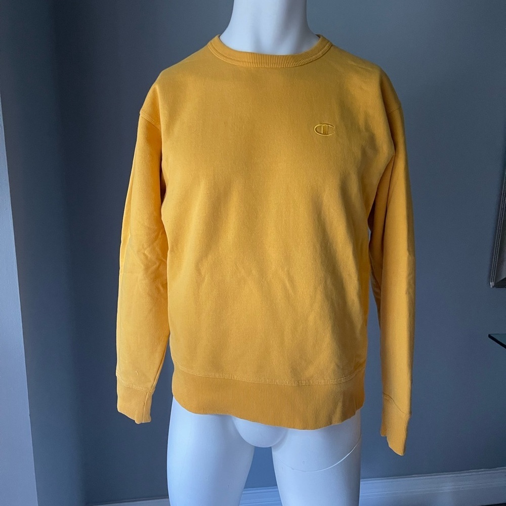 Champion Men's Mustard Crewneck Sweater - Picture 1 of 6